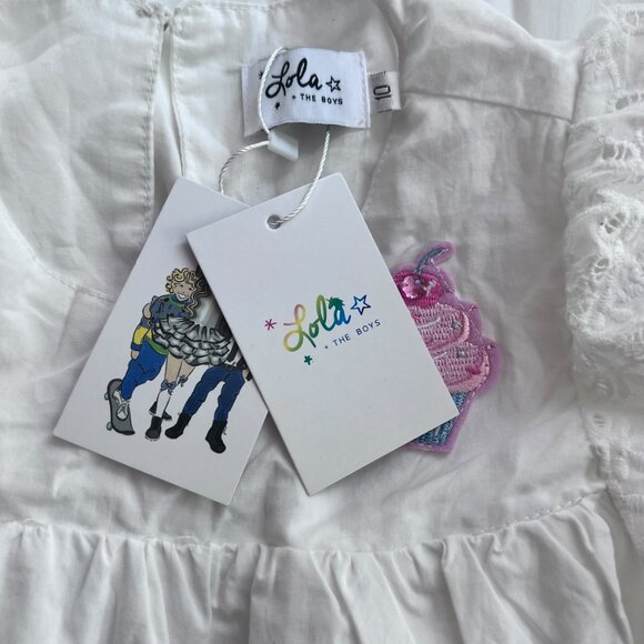 NWT! Lola + The Boys All About the Beaded Ice Cream Ruffle White Dress Size 10Y - Picture 7 of 9